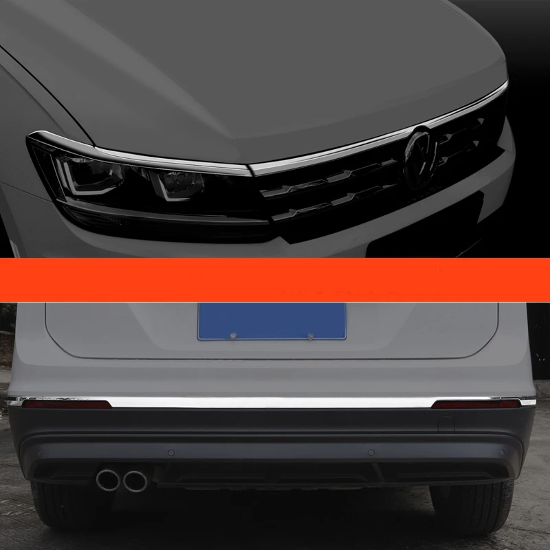 

Front Hood Bonnet Grill Lip Molding Bottom Rear Bumper Trim Cover All-Around Package Edge For VW Tiguan MK2 2016-2019