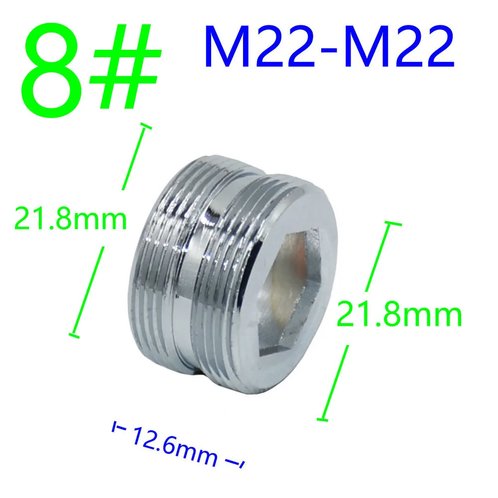 Silver 1/2" M16 M17 M18 M19 M20 M22 M24 M28 M32 Thread Connector Brass For Faucet Conversion Repair Tap Adapter 1pc