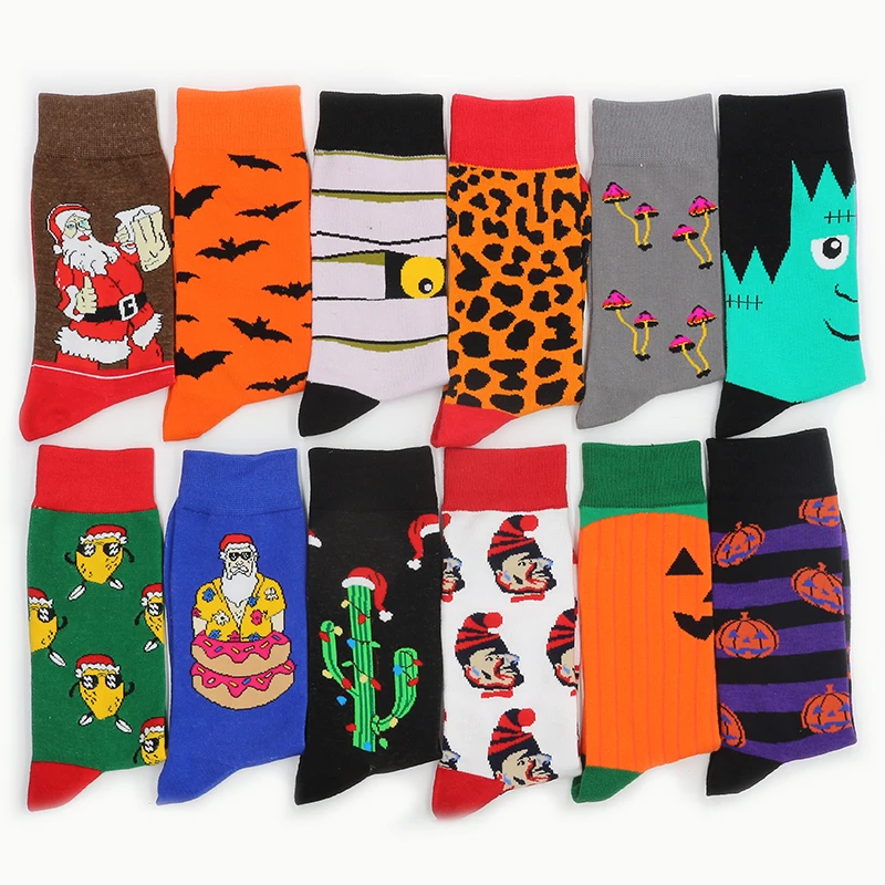 Мужские хлопковые носки Happy Socks подарочный набор зимние теплые забавные