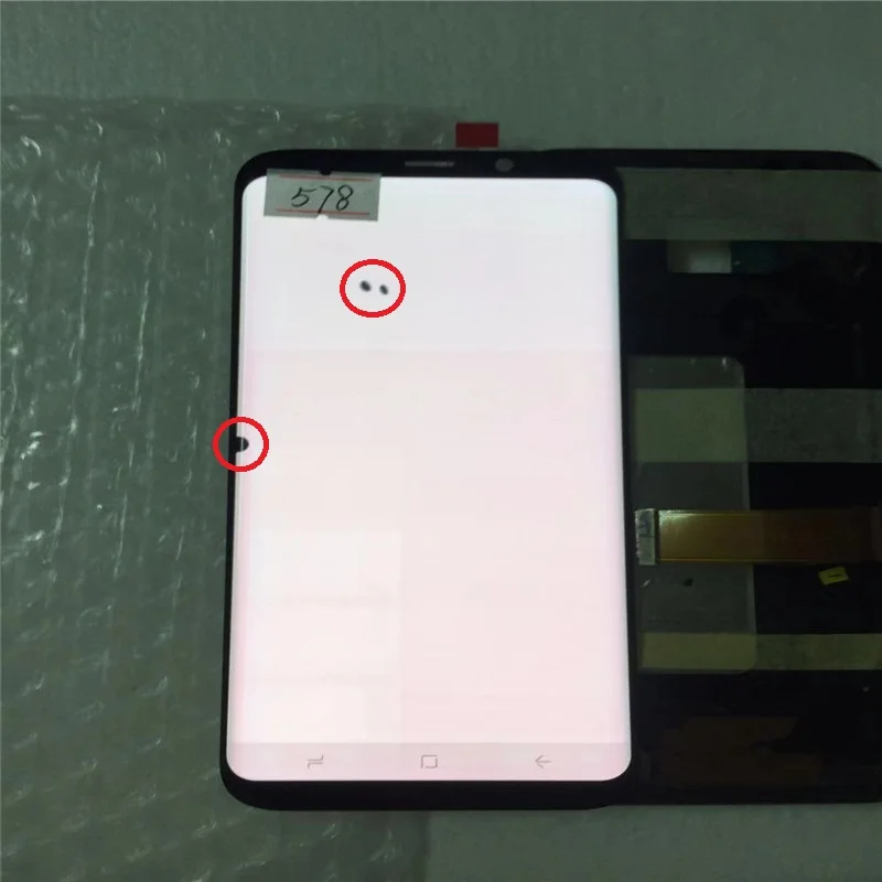 NO.578 Blue Frame Original AMOLED with frame for Samsung Galaxy S8+ PLUS G955A G955U G955F G955V LCD display touch screen assembly with dots - Цвет: NO.578 Blue Frame