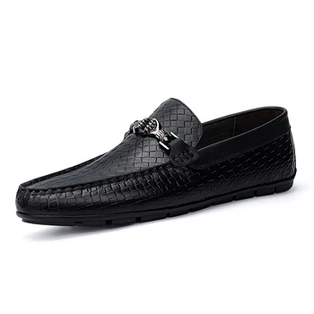 

Italian Mens Shoes Casual Luxury Brand Summer Men Loafers Genuine Leather Moccasins Comfortable Breathable Slip on Boat Shoes