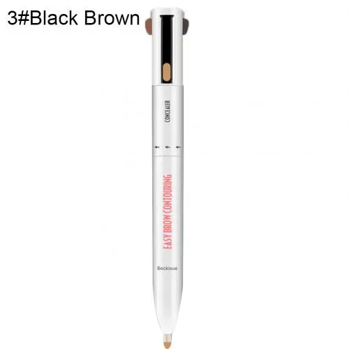 Black Brown 4 в 1 Pro вращающийся карандаш для бровей водонепроницаемый влагостойкий стойкая косметика - Цвет: Black Brown