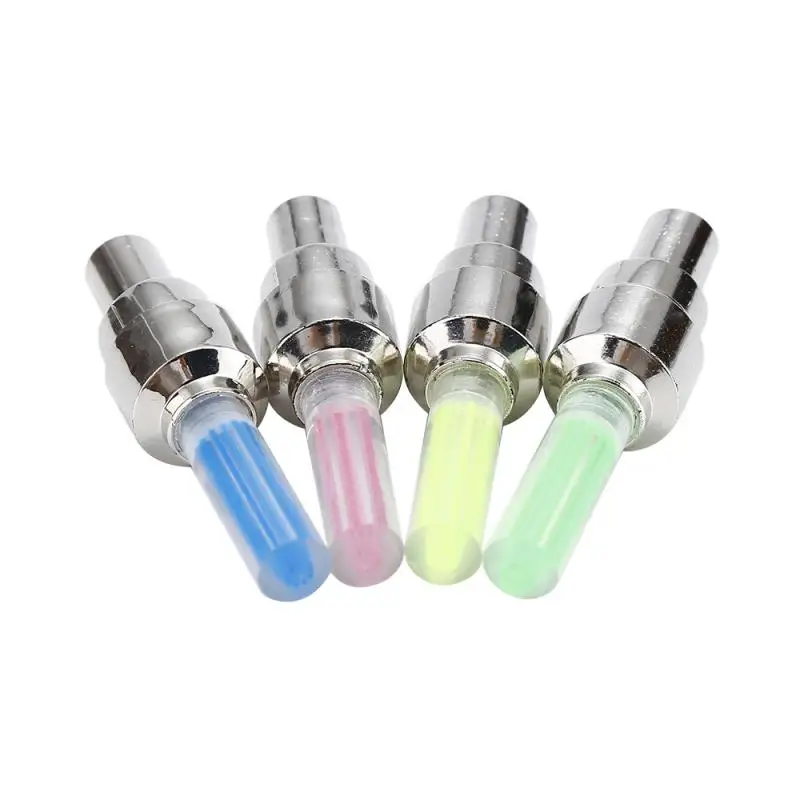 Neon Lights Tyre Wheel Valve Cap Light LED Flash Car Tire Valve Caps Air Cover Tire Rim Valve Wheel Stem Cap Bike Light