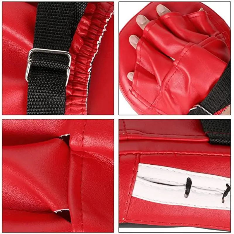 2Pcs Curved Thickened Boxing Muay Thai Hand Target Sanda Training Pu Leather 5-Finger Hand Target Karate Martial Arts Training