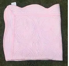 3pcs Quilted Patterns Baby Blanket, Blanket Towel With Scalloped Cotton,Medium Size Kids Bath Towel DOM109538 - Color: pink