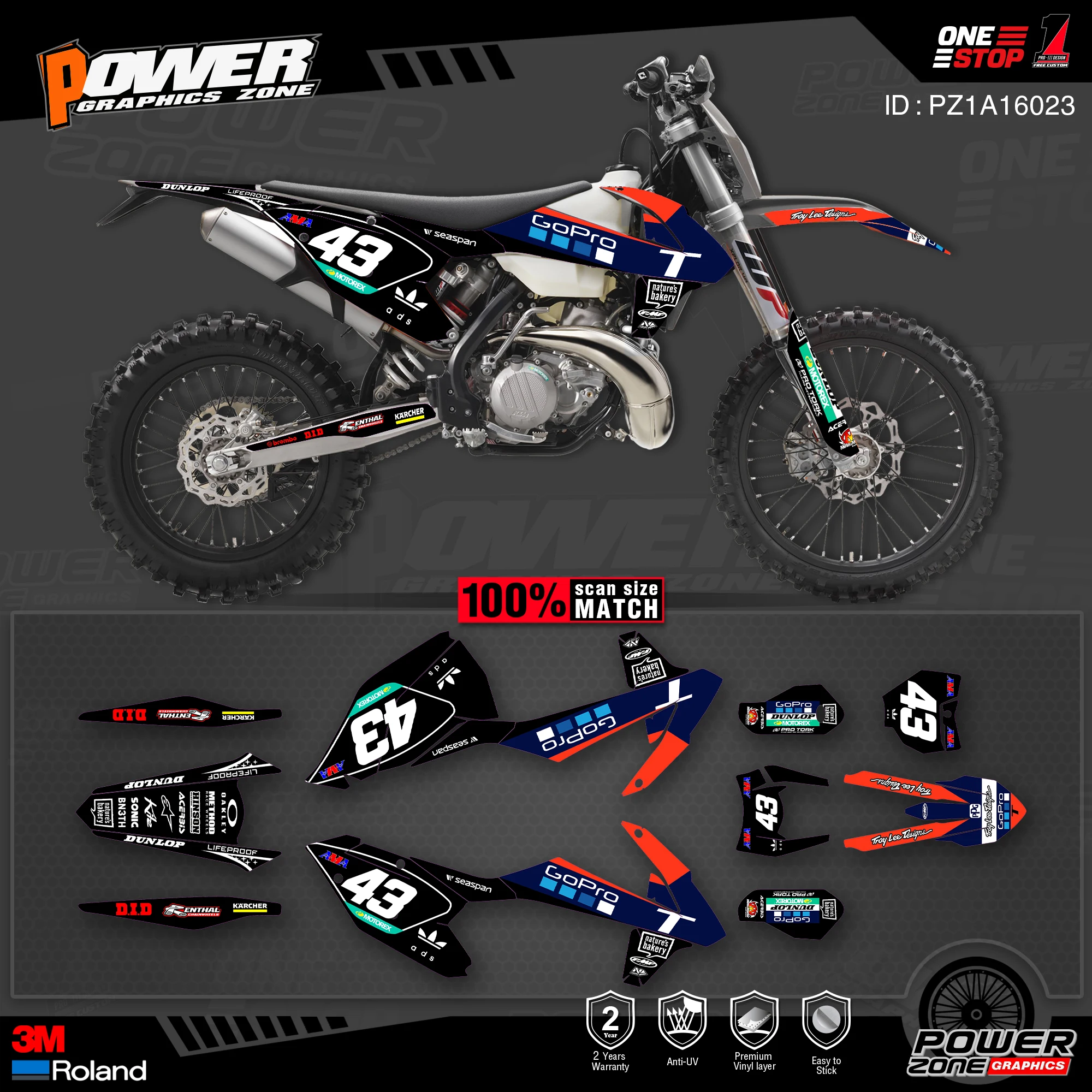 Персонализированные графические фоны PowerZone Team наклейки 3M Набор наклеек для KTM SX SXF