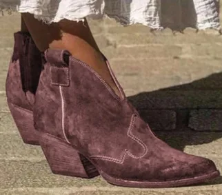 

Ankle Boots Women Square Low Heel Martin BootsLadies Winter Shoes Wedge Bootie Sexy Retro Female Block Mid Heels Casual Botas