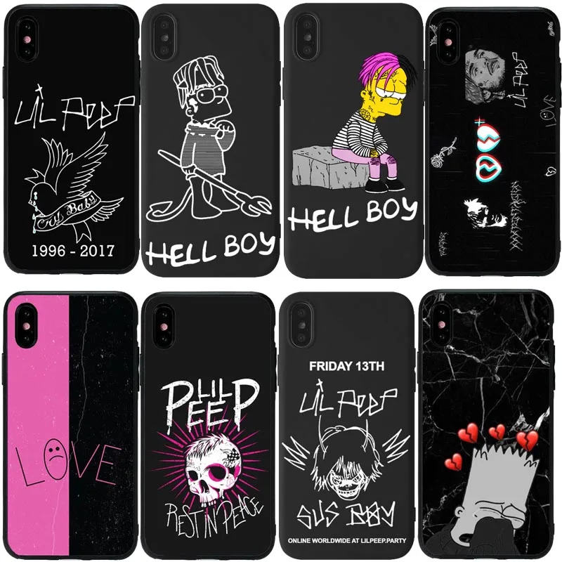 Чехол для телефона Lil Peep hellboy Life is Beautiful Cry Baby черный мягкий силиконовый чехол из
