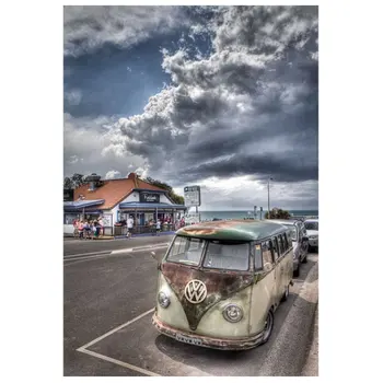 

Diy 5D diamond painting full square round diamond cross stitch kit old car diamond embroidery landscape home decoration