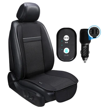 

Universal Car Summer Cooling Hair Dryer Massage Seat Cover 12V Black Single Seat Ventilation Massage Seats Cushion