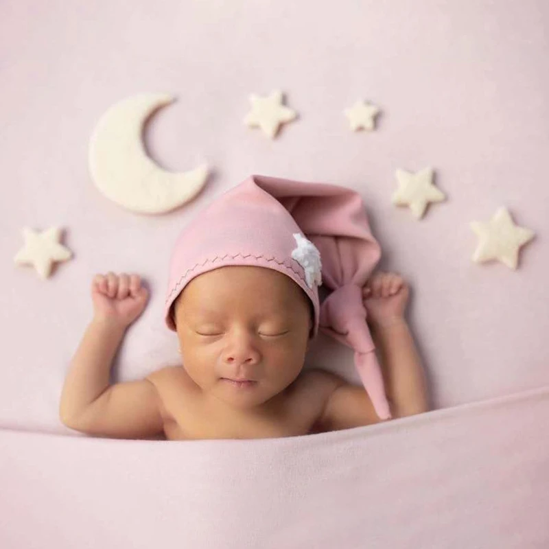 Accesorios fotografía para recién nacidos, Mini accesorios fieltro lana, Luna y Estrella, accesorios para sesión fotos infantiles, decoraciones creativas para fotos bebés