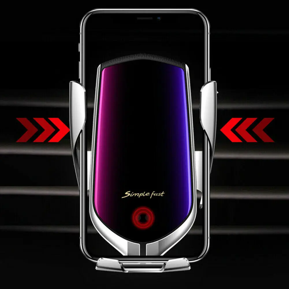 10 Вт беспроводное автомобильное зарядное устройство автоматический зажим Быстрая зарядка держатель телефона крепление в автомобиль для iPhone xr huawei samsung смартфонов