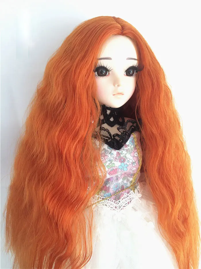 1/3 1/4 1/6 1/8 bjd jd кукольный парик синего и розового цвета с длинными волосами часть лапша быстрого приготовления рулон кукла curl парик аксессуары для куклы - Цвет: 8 only wig