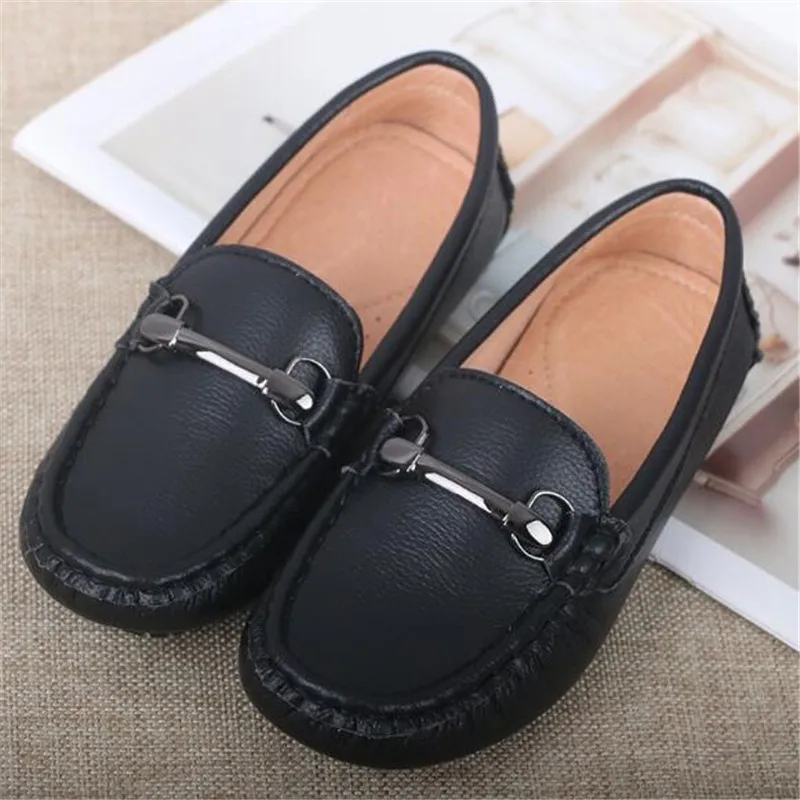 New Boys Leather Shoes Children Casual Loafers Student Black Dress Shoes Flats Kids Spring/Autumn Moccasins 019 comfortable sandals child Children's Shoes