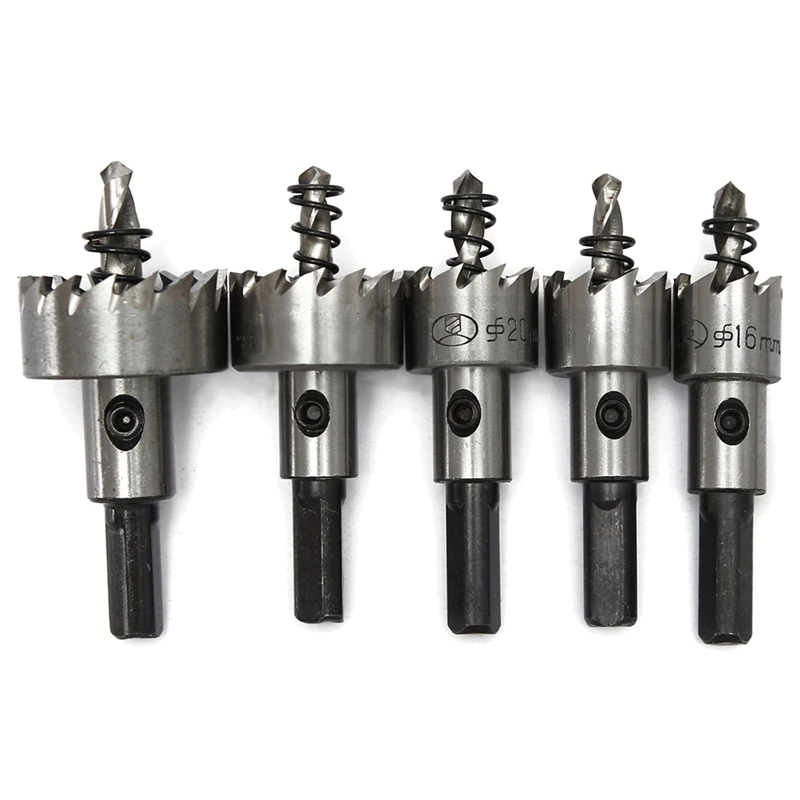 

High Quality 5PCs HSS Drill Bit Hole Saw Set Stainless Steel 16-30mm
