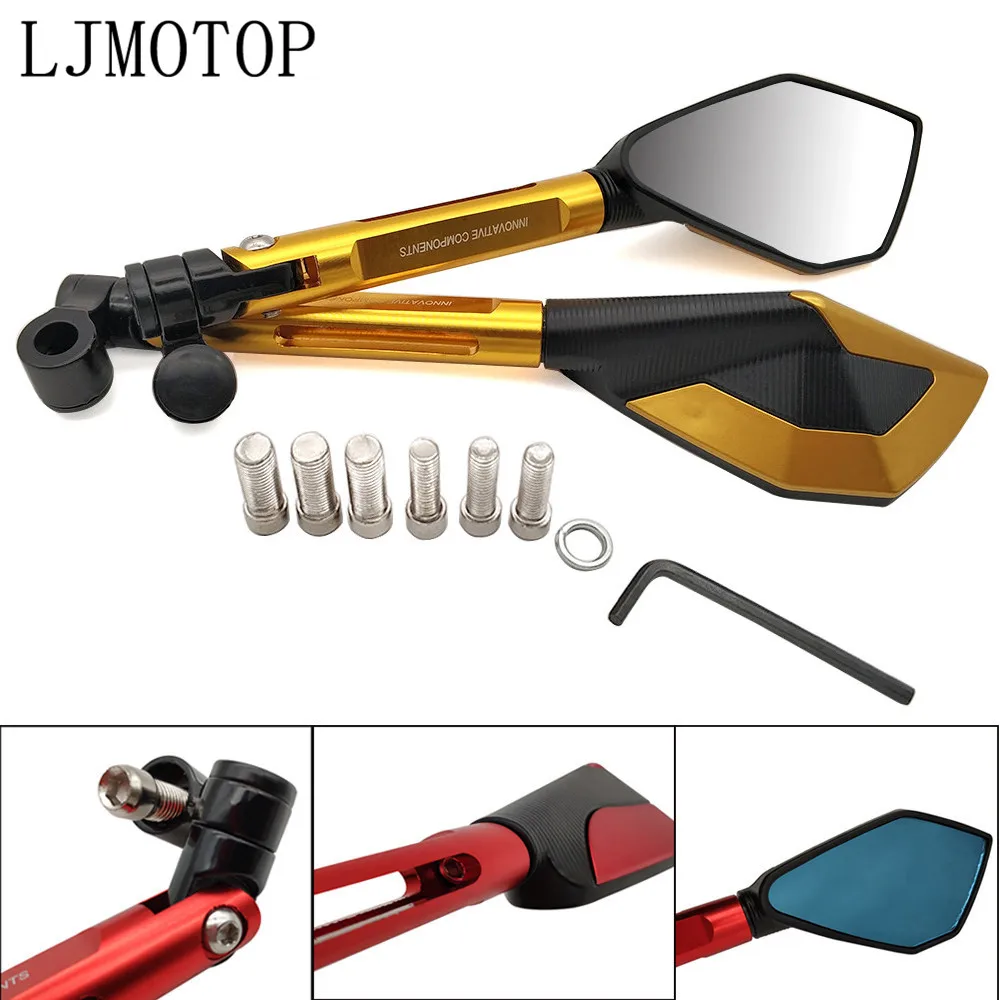 Universal CNC Aluminum Motorcycle Handlebar Rear View Mirrors For Suzuki GSXR 750 600 SFV SV 650 TL1000S 600 750 KATANA B-KING