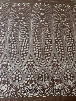 

White African lace fabric french tulle lace fabric latest arrival hot sale for wedding dress