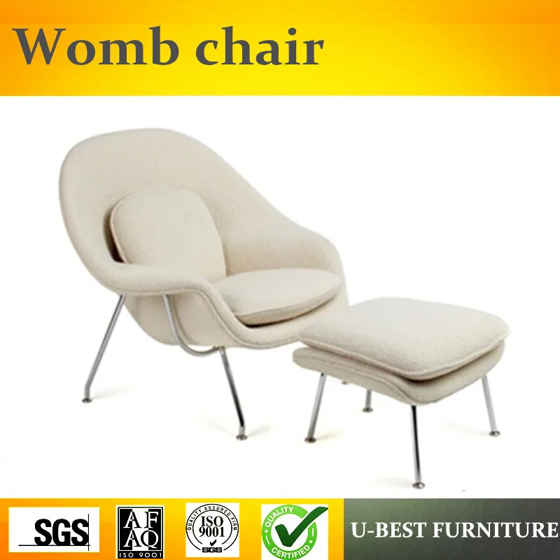 

U-BEST Velvet Cashmere Fiberglass Inner Frame fabric Lounge Chair With Ottoman For Living Room
