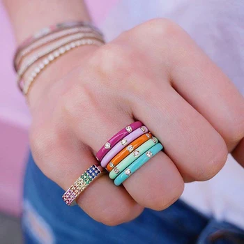 

Hot sale 4 colors new resin couple rings for women men jewelry pave tiny cz personality girls statement fashion ring jewelry
