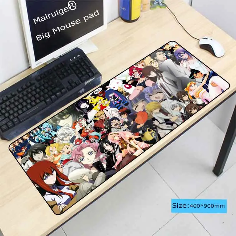 900*400*3MM One Piece Anime Speed Version Large Gaming Mouse Pad Gamer Black Locking Edge Mouse Keyboards Mat Big Desk - Цвет: 300X700X2MM