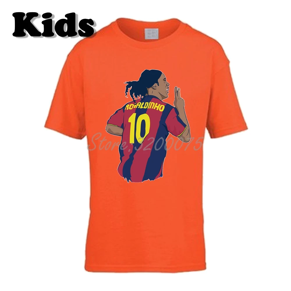 13 Детская футболка Ronaldinho 10 Ronaldo De Assis Moreira, Бразилия, Барселона, легенда, одежда, футболка для мальчиков и девочек W19032991 - Цвет: 13