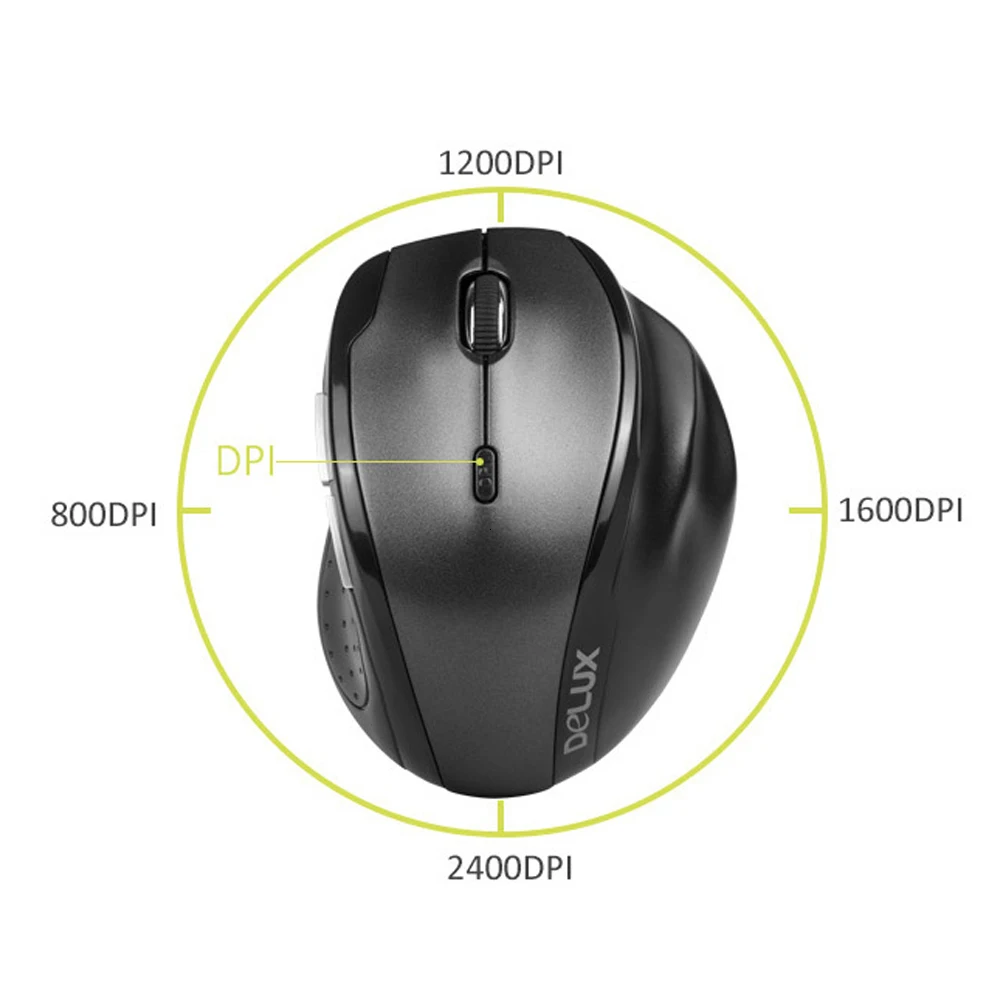 Delux wireless mouse Ergonomic mouse