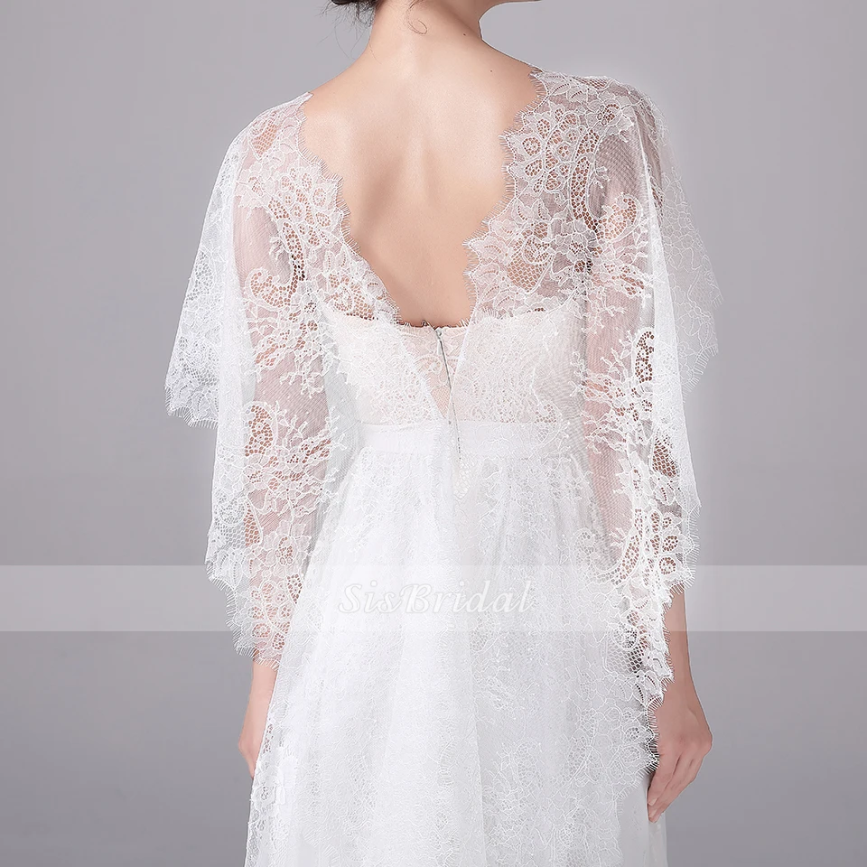 Оболочка/колонна v-образным вырезом развертки Поезд Кружева Свадебное платье для свадебной вечеринки