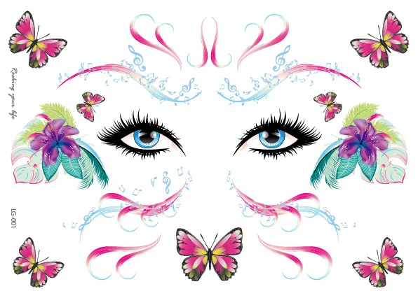 Waterproof Temporary Tattoo Stickers For Woman Girl Kid Butterfly Flower Tattoo Stick Flor Face Body Tattoo Skin Decora Makeup Accessories Tatoo Sticker (23)