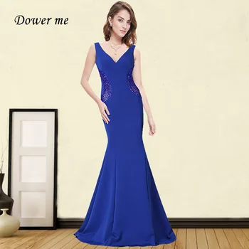 

Evening Dress For Women GDX391 Crystal V-Neck Sleeveless Evening Dresses Elegant Plus Size Robe De Soiree 2020 Formal Gowns