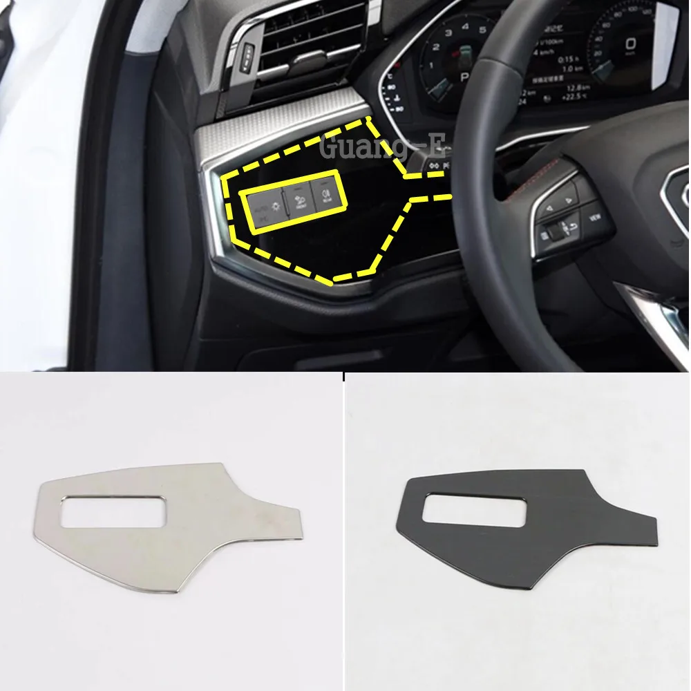 

For AUDI Q3 (F3)2018 2019 2020 Car stick cover front head fog light switch trim frame lamp panel Antiskid control button 1pcs