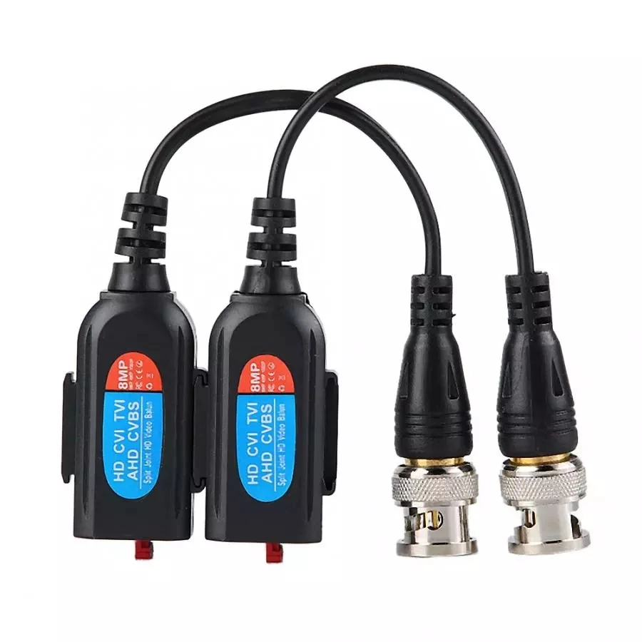 10 pares/lote 8mp vídeo passivo balun trançado adaptador transceptor conversor de cabo passivo para 8mp ahd cvi tvi cvbs câmera