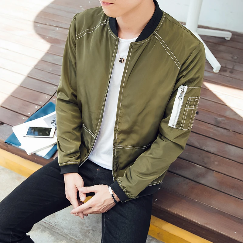 Blog 2019 Autumn Men's Bomber Jackets Casual Male Outwear Windbreaker Stand Collar Jacket Mens Baseball Slim Coats 5XL,