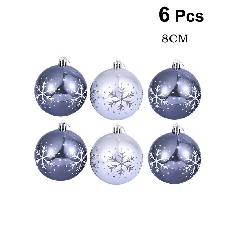 Украшение для рождественской елки, Рождественский шар, дисплей, украшение, сверкающие рождественские безделушки для рождественской вечеринки - Цвет: 6PCS-8CM
