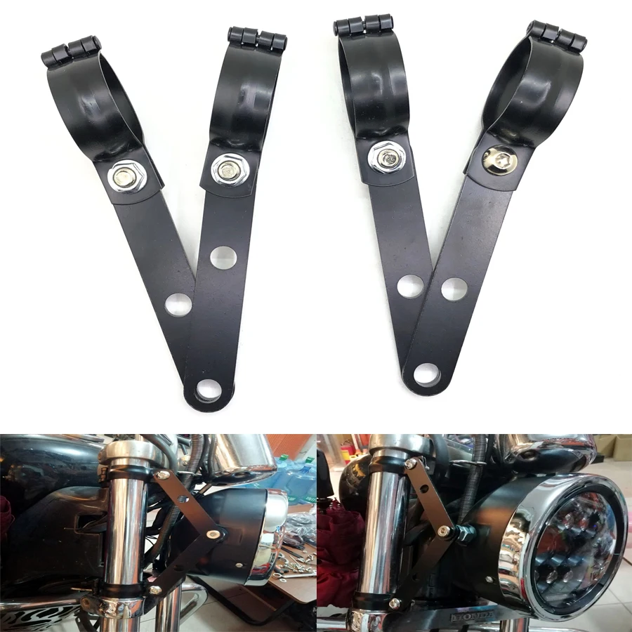 

1 Pair Universal Motorcycle Headlamp Mount Holder 39-41MM Fork Headlight Bracket For Triumph Choppers Ducati Honda Yamaha