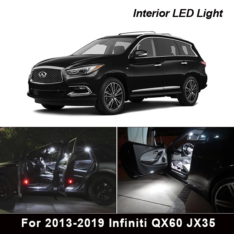 Комплект из 14 белых посылка 2013-2019 Infiniti QX60 JX35 Освещение номерного знака |
