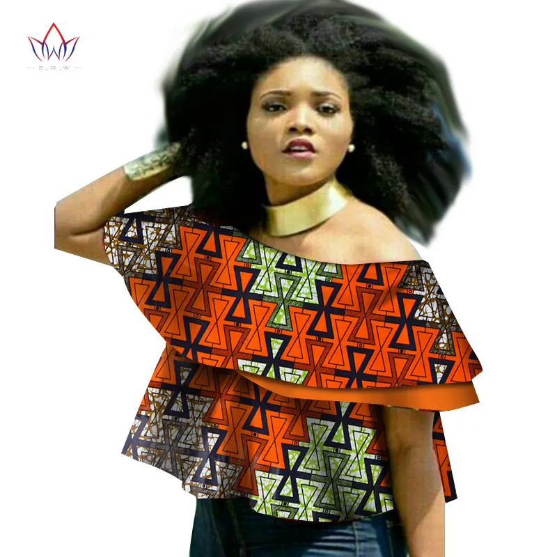 Летняя женская африканская одежда размера плюс 6xl, традиционная африканская одежда с круглым вырезом и принтом, повседневные хлопковые топы с принтом в африканском стиле, wy2287 - Цвет: 8