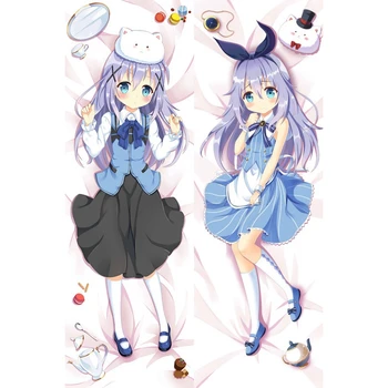 

Anime Dakimakura 2Way 160x50cm Is the Order a Rabbit Chino Kafu Japanese Girl Body Hugging Pillow Case Cover Gift for OTAKU