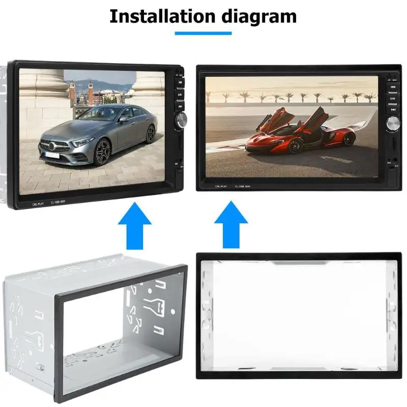 2 Din Car In-Dash Radio DVD Player Mounting Frame Trim Kit Refit Fixed Practical Universal 180x110x100mm