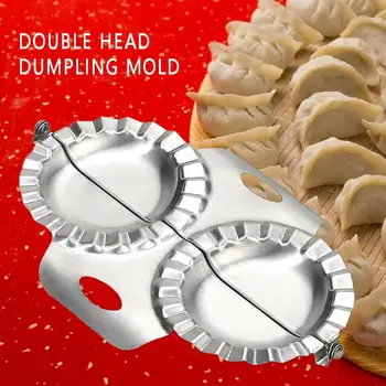 

Stainless Steel Dumpling Artifact Tool Press Dumpling Mold Double Head DIY Dumplings Wrapper Maker Dough Cutter Kitchen Gadgets