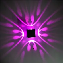 Светодиодный настенный светильник с квадратной бабочкой для помещений, креативный светильник с эффектом, светильник для бара, фоновая настенная декоративная лампа 1w