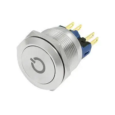 

25mm Flat Round Momentary Stainless Computer Push Button Switch
