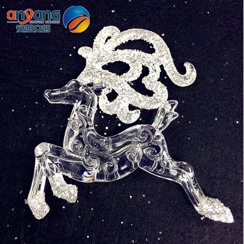 

Christmas Ornaments Window Decoration 14CM Acrylic Reindeer Diamond Effect