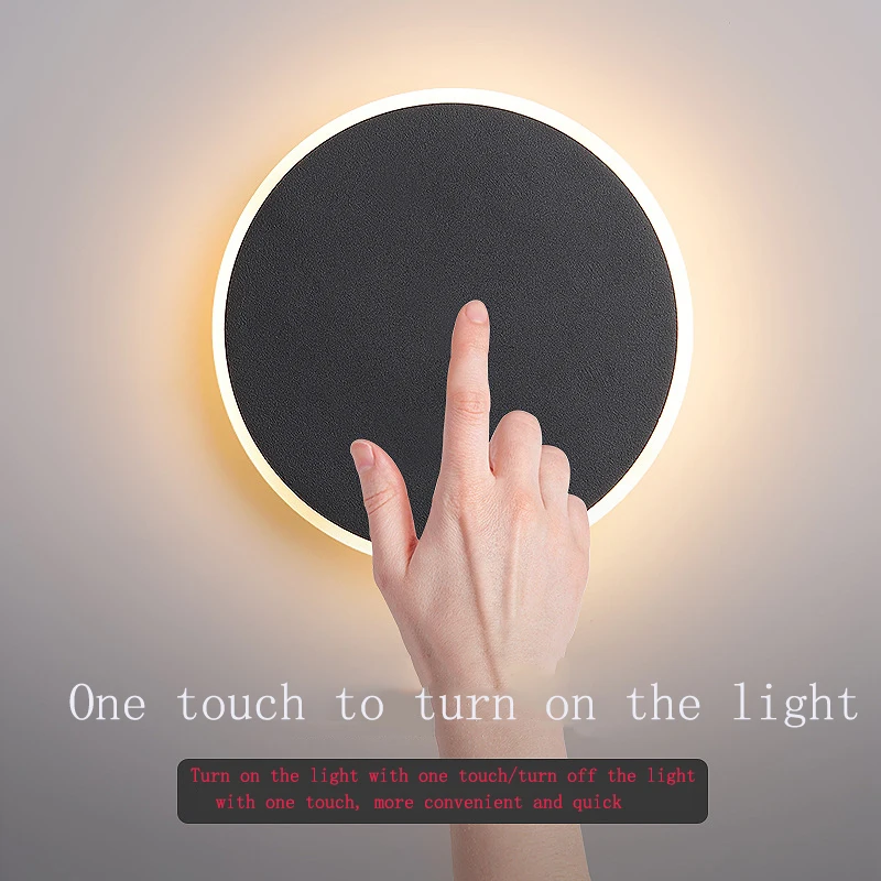 Круглый внутренний настенный светильник для спальни прикроватные светильники