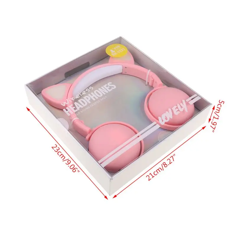 Child LED Flashing Cat Ear Headset Wireless Bluetooth Music Headphones Kids Gift 95AF