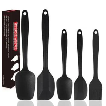 

Heat Resistant Professional Mixing Utensil Scraping Knife Silicone Non-Slip Handhold Non-scratch Bakery Tool Spatula Set