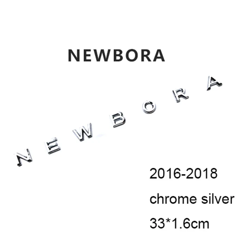 Chrome NEWBORA 16-18 3D буквы Эмблема для BORA NEWBORA 2008- автомобильный Стайлинг переоборудование Средний багажник логотип значок наклейка хром матовый глянцевый черный - Цвет: Chrome NEWBORA 16-18