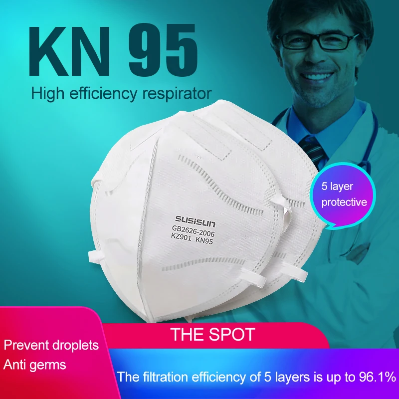 

Fast Delivery Hot Sale KN95 Dustproof Anti-fog And Breathable Face Masks N95 Mask 95% Filtration Features as KF94 FFP2