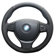 Ручная сшитая черная крышка рулевого колеса автомобиля из натуральной кожи для BMW F20 2012- F45- F30 F31 F34 2013- F32 F3