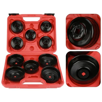 

11 Pcs/Set Cap Style Car Auto Cup Oil Filter Wrenches Removers Filter Cleaner Spanner Tools