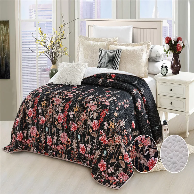 

WUJIE Europe Style 100% Polyester Flower Pattern Throw Blanket Bedspread Bedding Covers Bed Sheet Home Textile Bedding Decor